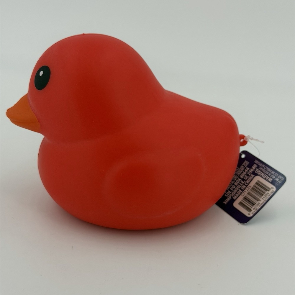 Brand New - Sunny Days Jumbo 6" Squeeezy Duck - Red - Squishy Toy - Sensory Toy - Picture 3 of 5